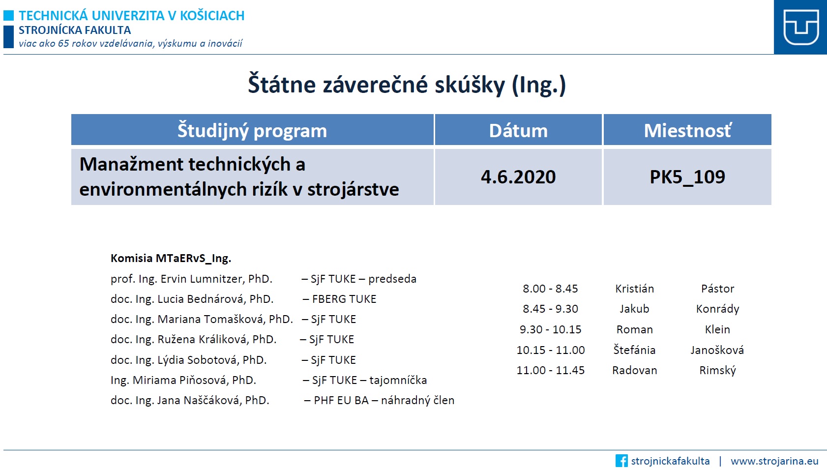 Štátne záverečné skúšky2020