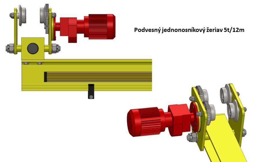 Podvesný jednonosníkový žeriav